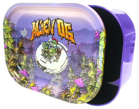 Best Buds Tin Stash Box & Rolling Tray - Alien OG - Puff Puff Palace