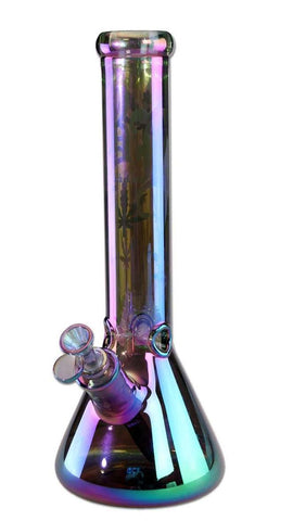 Black Leaf ''Purple Rainbow'' Flask Ice Bong