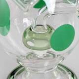Black Leaf ''Spotted Egg'' Small Glass Percolator Bong Green