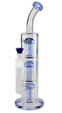 Black Leaf Triple 8-Arm Percolator Bong Blue