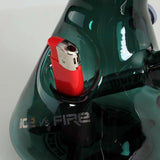 Blaze ''Fire/Ice'' Bong With Lighter Holder Clear