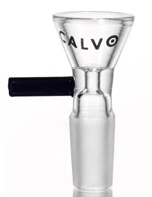 Calvo Glass Bong Bowl With Handle Black (14mm)