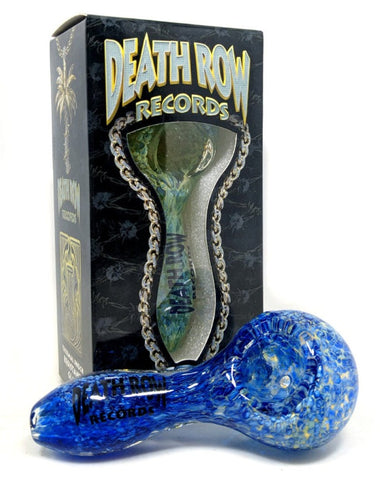 Death Row Records ''Frit'' Small Glass Spoon Pipe - Blue
