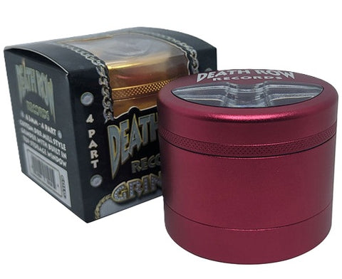 Death Row Records ''Window'' 4-Part Grinder 63mm - Burgundy Red