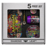 Diamond Leaf ''5 Pieces'' Matching Smoking Set - Puff Puff Pass