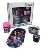 Diamond Leaf ''5 Pieces'' Matching Smoking Set - Grafitti