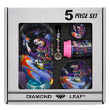 Diamond Leaf ''5 Pieces'' Matching Smoking Set - Grafitti