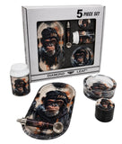 Diamond Leaf ''5 Pieces'' Matching Smoking Set - Farm