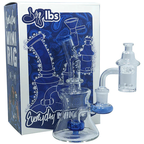 Dogg Lbs ''Everydag Mini Rig'' Small Glass Dab Rig Set - Blue