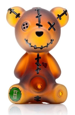 Hemper ''Scary Teddy Bear'' Glass Hand Pipe Amber
