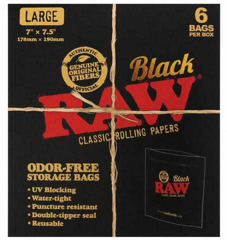 RAW Odor-Free Reusable Zipper Bags - Large (6 Bags)