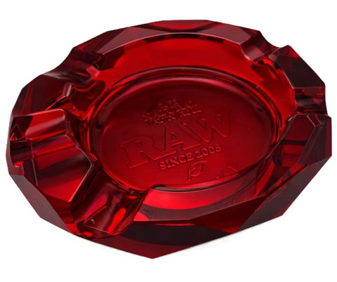 RAW ''Ruby'' Thick Red Glass Ashtray with Giftbox