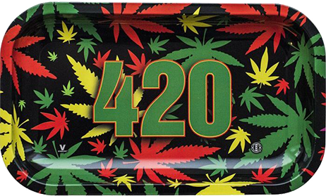 420 Rasta Metal Rolling Tray Large - Puff Puff Palace