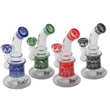 Black Leaf Blue Glass Bubbler