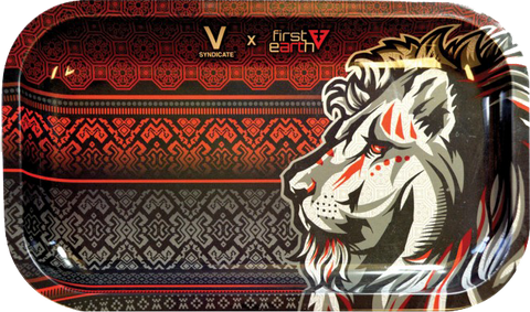 Lion Metal Rolling Tray Large - Puff Puff Palace